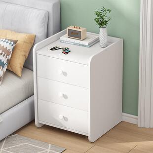 现代简约实约木床22205柜欧简头收纳柜网红卧室北小床头收纳柜