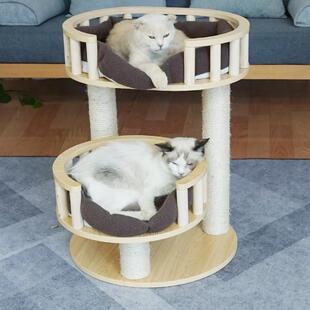 床大木猫棒猫窝树一体猫爬架猫布偶缅攀爬剑C5麻柱子猫屋因抓板