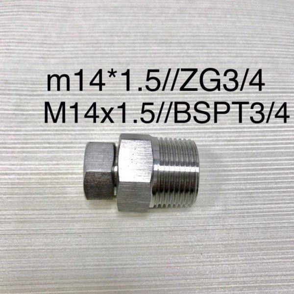 M14x1.5-ZG3/4 不锈钢内外丝组合接头 内螺纹M14X1.5 外螺纹ZG3/4