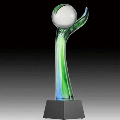 古法琉璃XS琉璃 朝阳奖杯JB-1073 政府 企业各类庆典 员工奖励