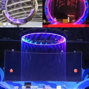 网红数控水帘水幕景观工程雨幕数控数码水景墙拉丝钢丝光纤水帘