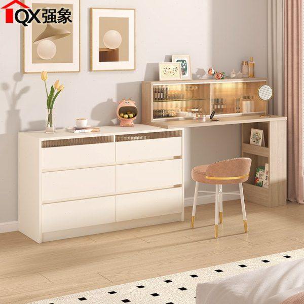 卧室电视柜斗柜梳妆台一体可伸缩旋转书桌床尾柜化妆台化妆桌H17