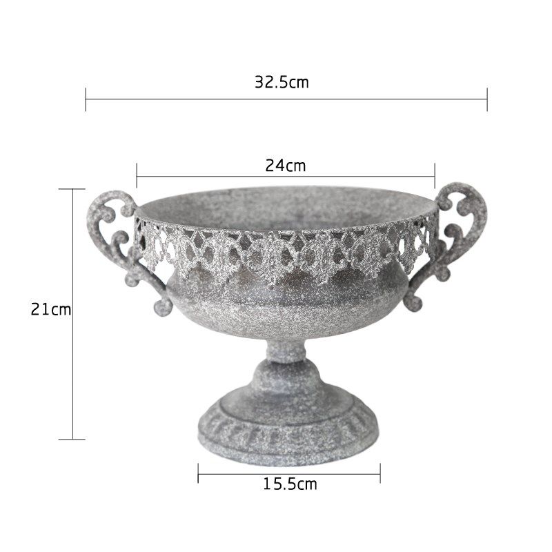 爱上花园 园艺杂货 花园做旧装饰做旧花盆铁皮双耳蕾丝收腰奖杯,家居饰品,装饰摆件,淘宝优惠券,粉丝福利购,淘宝优惠卷