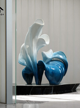 酒店大堂抽象玻璃钢雕塑艺术装饰品商场售楼处门厅落地装置大摆件
