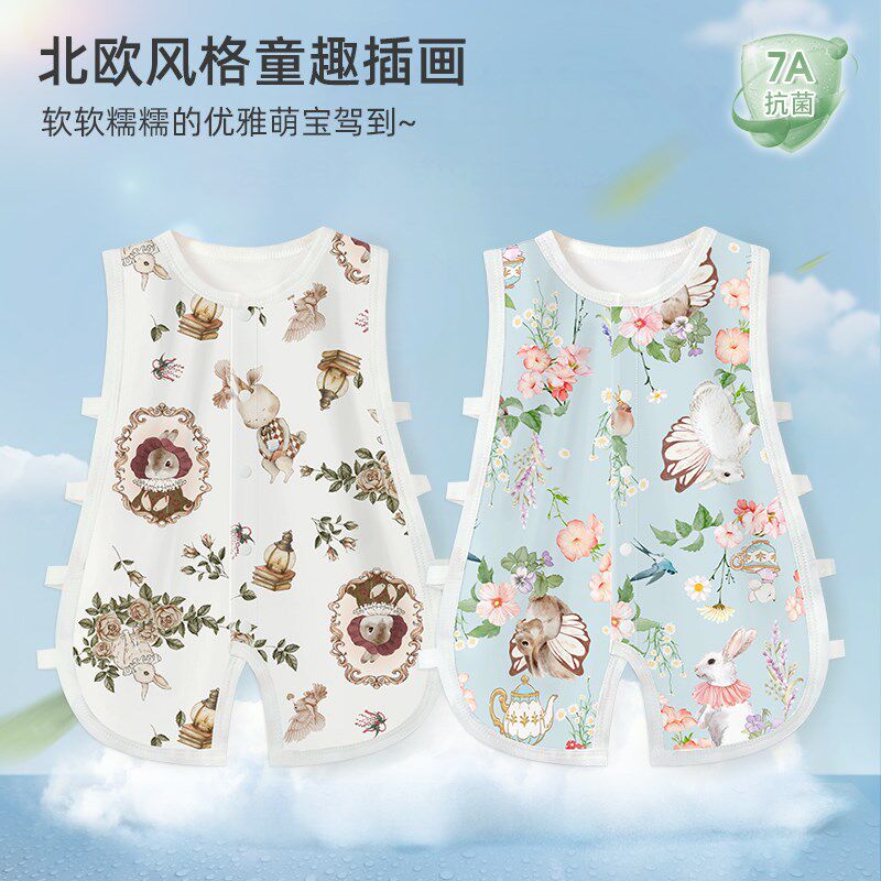 彩婴房婴儿琵琶衣夏季薄全棉包屁衣新生幼儿宝连体衣哈衣爬服夏装