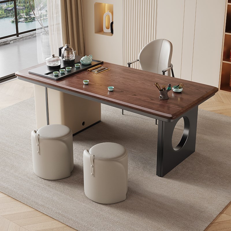 新中式阳台桌喝茶桌椅组合实木办公室现代简约家用客厅小户型茶台