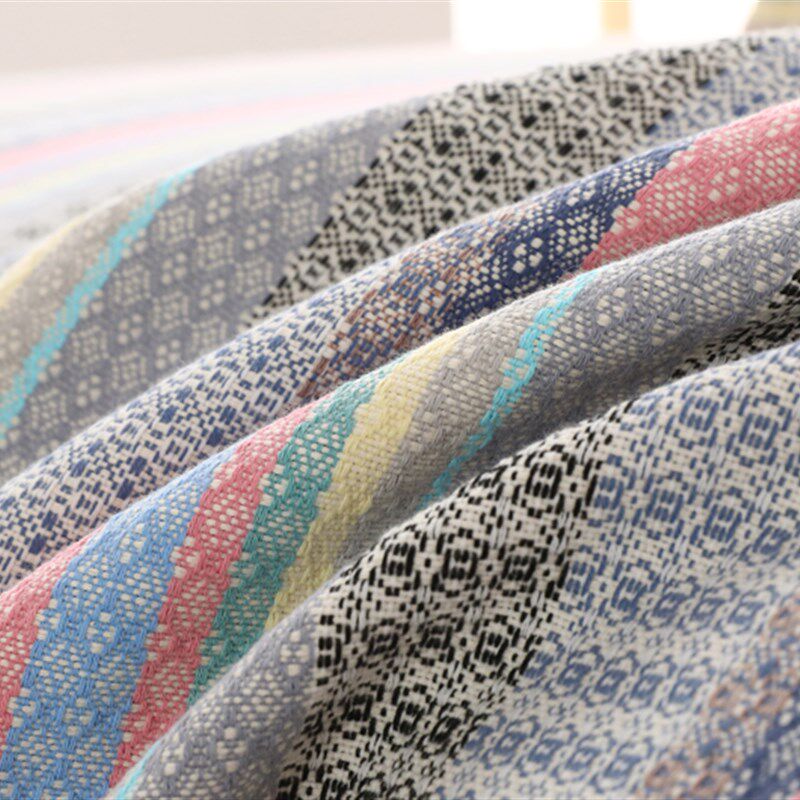 提花款老粗布凉席三件套加厚加密夏季纯棉文艺床单1.5m1.8米床