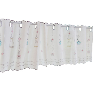 免打孔可爱遮光小窗户半截纱帘装饰飘窗短窗帘厨房卧室短帘半帘