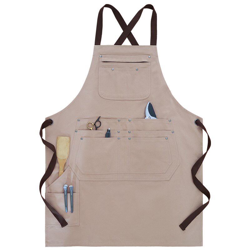 男士干活围裙工作服定制logo印字女时尚手作匠人餐厅厨房纯棉围腰