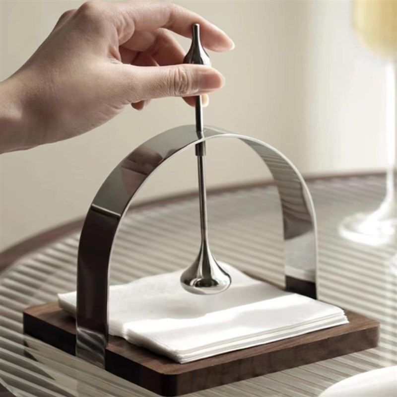 现代简约样板房装饰品摆件餐桌高端木质压纸器纸巾盒不锈钢压纸器,收纳整理,首饰盒,淘宝优惠券,粉丝福利购,淘宝优惠卷