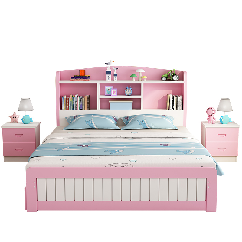 儿童床女孩实木床现代简约男童床1米5学生床家用单双人卧室公主床