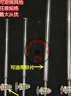 色层分析柱20*300mm砂芯活y塞层析柱四氟层析柱吸附柱可定做各规