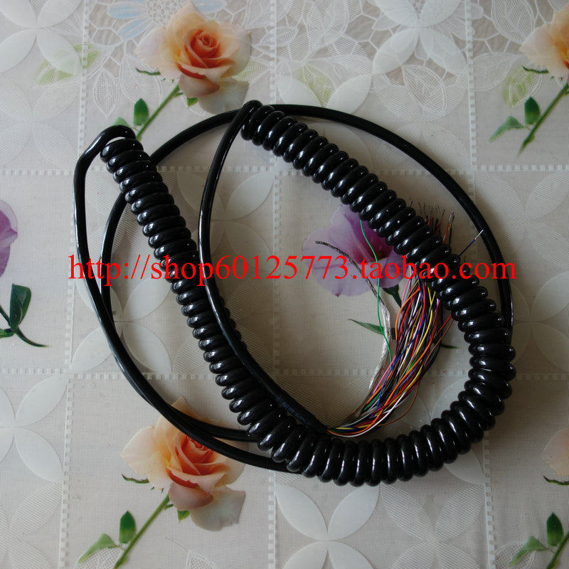 电子手轮手持盒弹簧电缆17芯,19芯,21芯,N自然长2米,拉伸3-4米