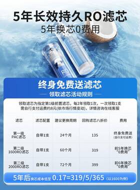 荣事达水器家用直饮RO净反0渗透罐200GRSD-RO60大满流量自来水厨