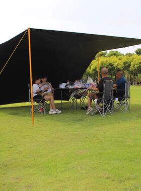 天幕大外黑胶格子遮光布UKF凉棚防暴雨野外露营简易遮阳棚户便捷
