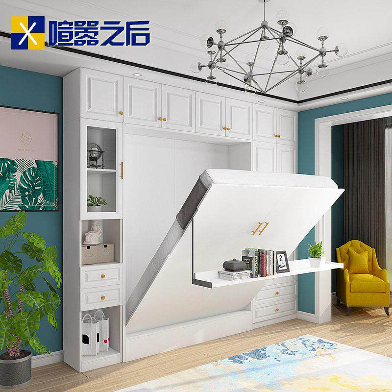 现代简约多-功能隐形床床带沙发 折叠柜一墙壁682隐形床翻床8CH2
