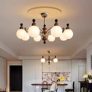 客灯厅吊灯中饭古风实木古大厅主灯覆书房RZJ间厅卧室灯新中式具