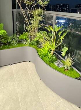 定制异形箱阳台造花型槽室内锈钢造景花池不露台N31171花弧形成品