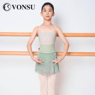 儿童浅EB6517-B舞蹈练功服女芭蕾舞体操服童女艺考吊带色形体服绿