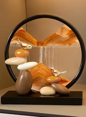 来运流转沙画装SJ164 画时摆件轻奢高档办公室家居客厅玄关电视柜