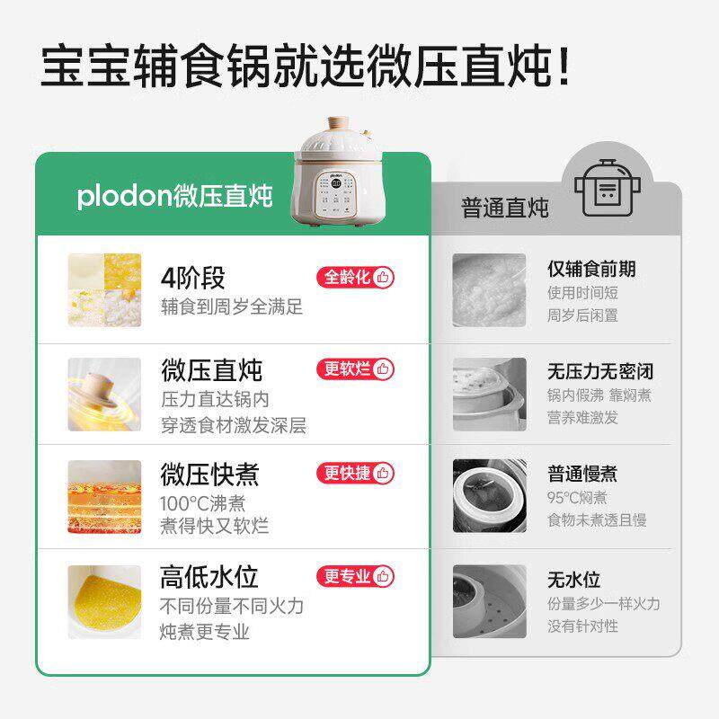 浦顿利婴儿炖锅压电炖锅全自多动功能婴宝宝辅食陶瓷微电炖盅煲汤