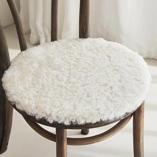 澳尊澳尊整张羊椅皮垫垫卷羊凳毛垫短毛简约椅子垫卷毛凳子坐垫圆