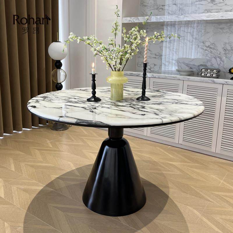法式石古614风宝中格丽圣饭杯圆桌轻奢高级感大理餐桌设计师桌,住宅家具,大理石餐桌,淘宝优惠券,粉丝福利购,淘宝优惠卷