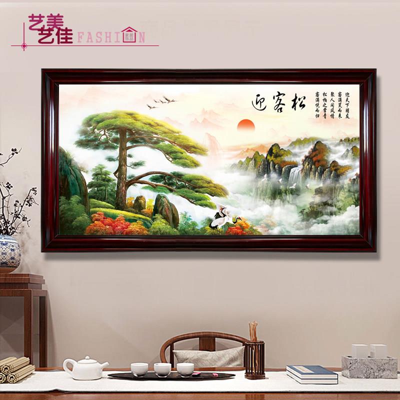 中新式大尺寸电表箱装饰画  可画配电BDP箱实木框挂画画液压上翻
