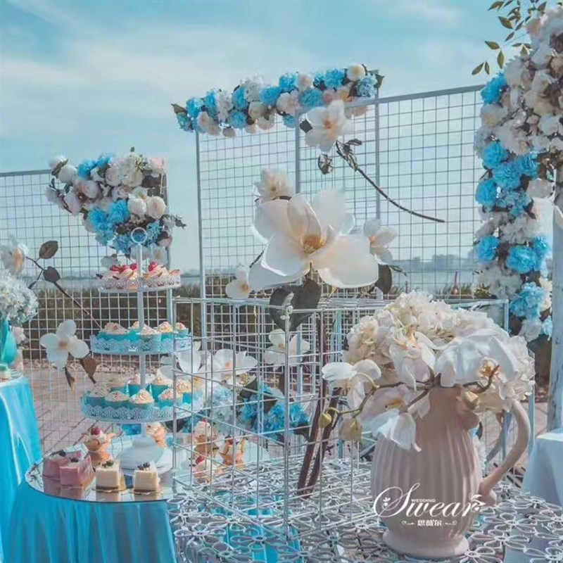 婚礼网片道具 网格婚庆布置用品装饰铁丝网策划T台造型立柱