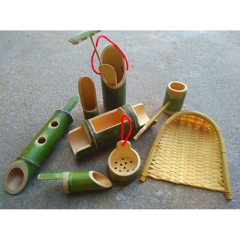 儿童玩沙铲子小竹铲水沙玩具玩沙模具竹簸箕装沙挖沙工具幼儿园
