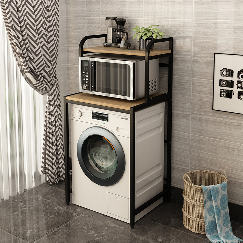 滚筒洗衣机置物架落地翻盖阳台洗衣机上方架子波轮浴室收纳储物架