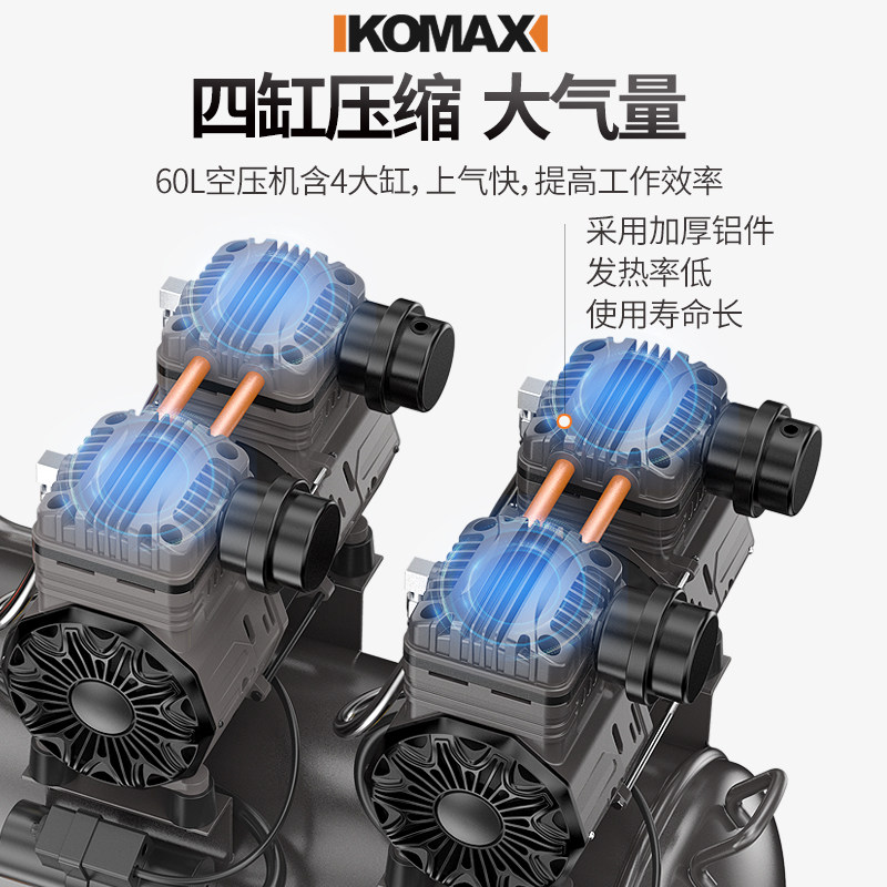 空压机工业级无油静音喷漆木工打气泵小型高压220V大型空气压缩机