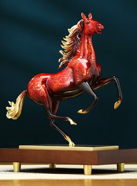 马到成功铜马摆件大漆工艺领导办公室装饰品高档公司乔迁开业礼物