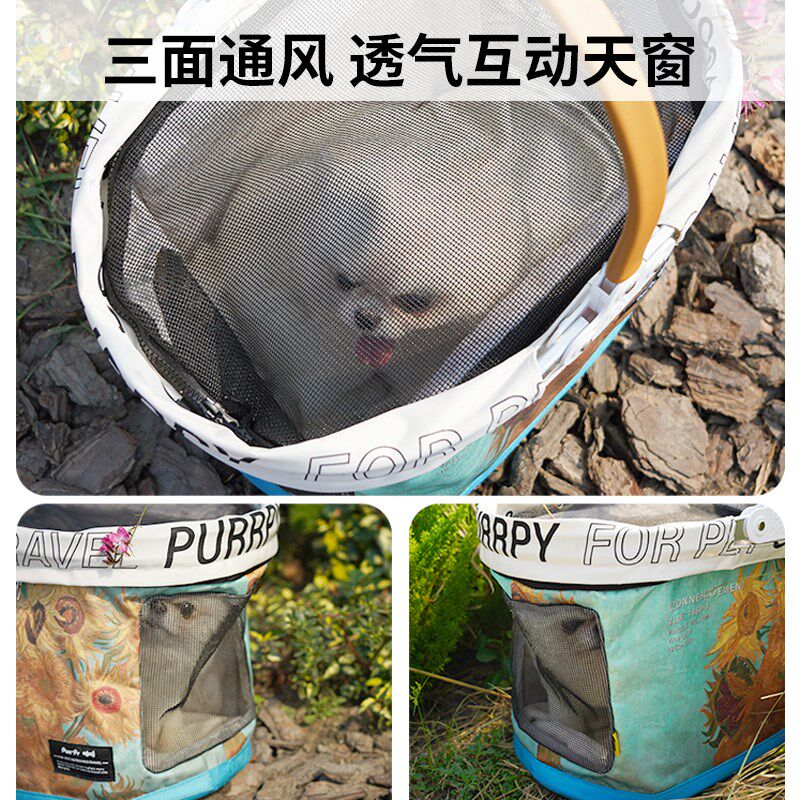 咕噜宠物提篮包猫咪单肩手提狗狗包帆布携带猫包外出便携装猫袋子
