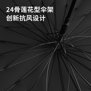 24骨自动雨伞长柄暴雨专用男士大号加固加厚坚实抗风商务直柄伞女