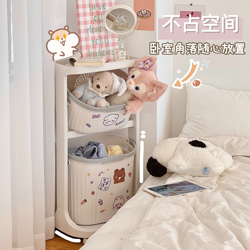 浴室脏衣篮推车置物架滤水脏衣篓家用卫生间带滑轮可移动收纳架女