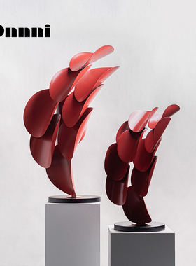 Dnnni抽象金属艺术叶子层叠摆件雕塑装饰品样板间售楼处玄关新品