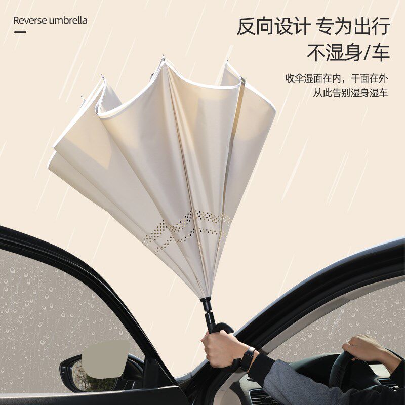 免持式自动反向伞长柄双层雨伞抗风暴男专用车载超大号晴雨两用女
