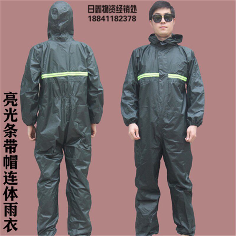 连体防水工作服带帽雨衣摩托车男防油防尘多O功能宠物美容喷漆洗