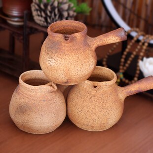云南围炉手工粗陶柴烧土陶罐煮茶壶茶具茶器公道杯烤茶罐