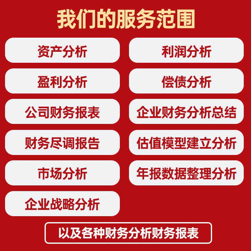 财务报表分析 会计做账财务分析财务预算乱账整理报税 代做代写