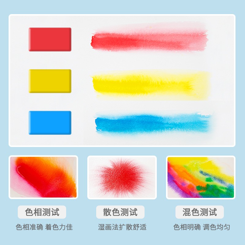 秀普国潮固体水彩颜料彩水彩画工具套装美术珠光色彩色小众学生初