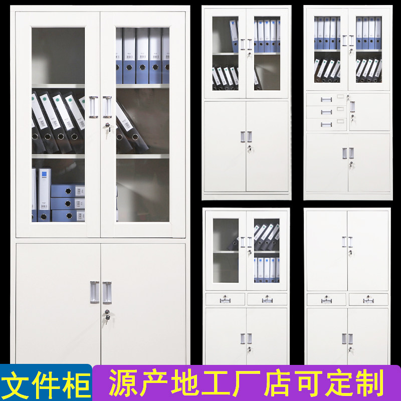 玻璃门带锁e员工办公柜资料文件柜铁皮人事学生档案柜财务凭证柜
