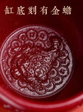 朱砂百福缸米缸聚宝盆摆件办公室店铺客厅卧室家居存钱罐