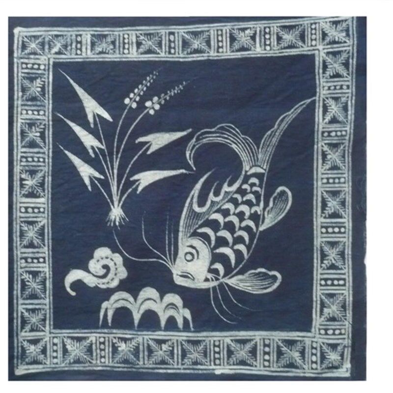 蜡染定制壁画挂画布料方巾装饰手工艺品民间艺术特色手工艺包邮
