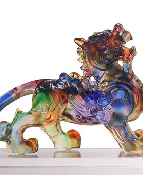 琉璃貔貅摆件一对工艺品家居客厅玄关领导桌面装饰送公司开业礼品