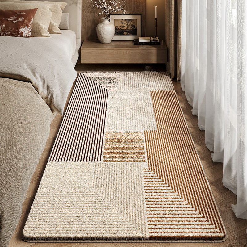 卧室吸尘地毯软垫侘寂风房间地垫主卧床前毯子长条耐脏防滑床边垫,居家布艺,床边毯,淘宝优惠券,粉丝福利购,淘宝优惠卷