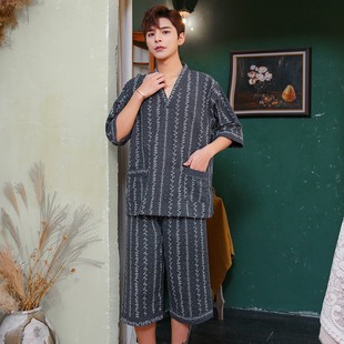 长裤 过膝中长款 情侣桑拿按摩加长袖 汗蒸服七分洗浴服女款 男士
