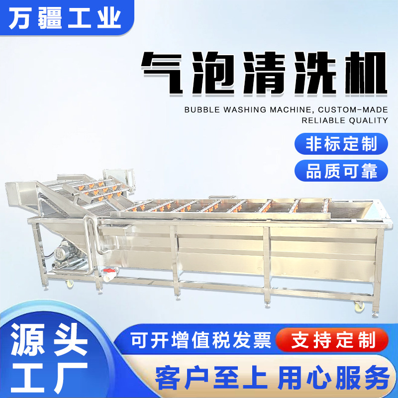 菠菜小油菜气泡清洗机 中央厨房净菜加工流水线 喷淋式芹菜洗菜机
