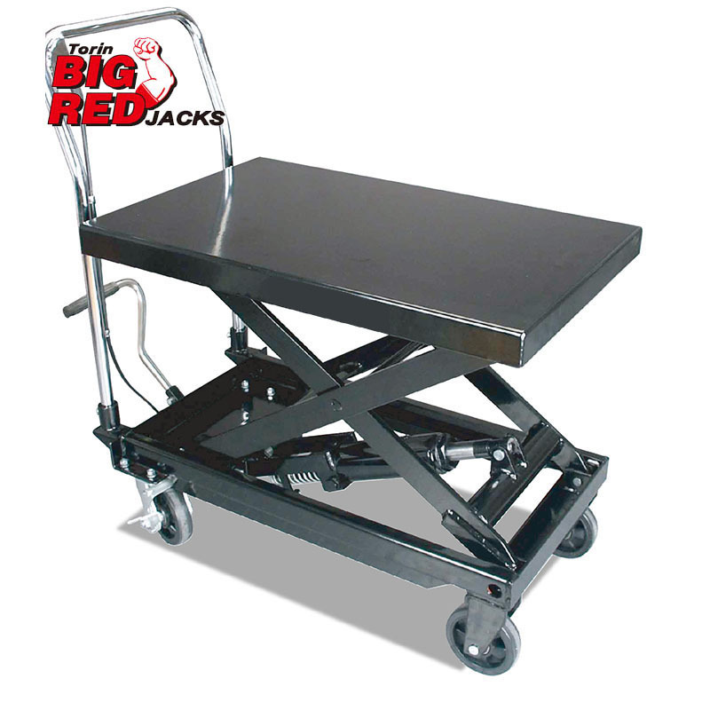 通润BIGRED手动液压升降平台升降机移动式手推车平板车150kg